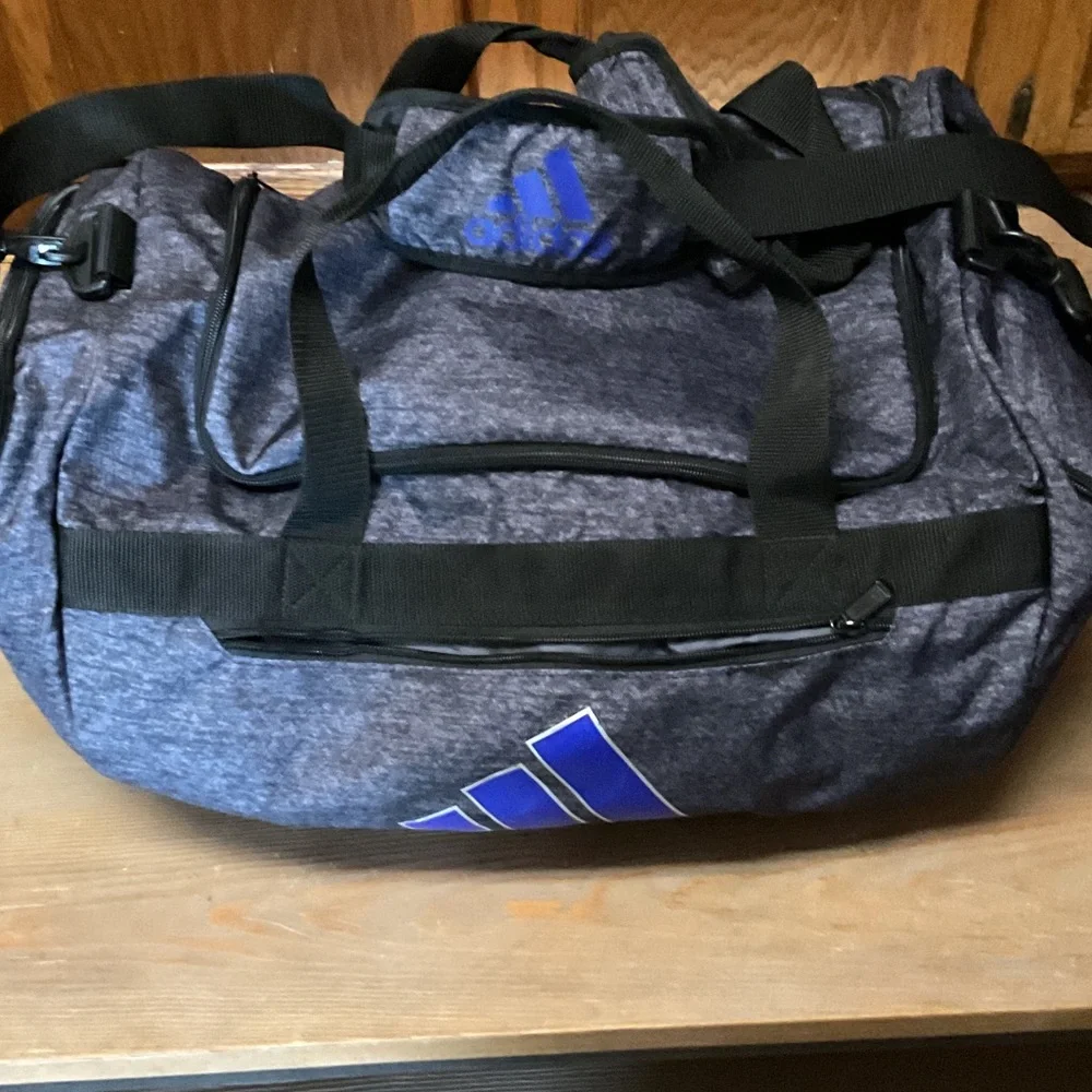Adidas Blue and Black Duffel Bag